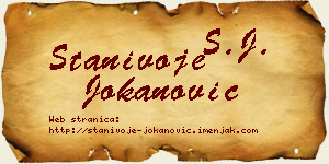 Stanivoje Jokanović vizit kartica